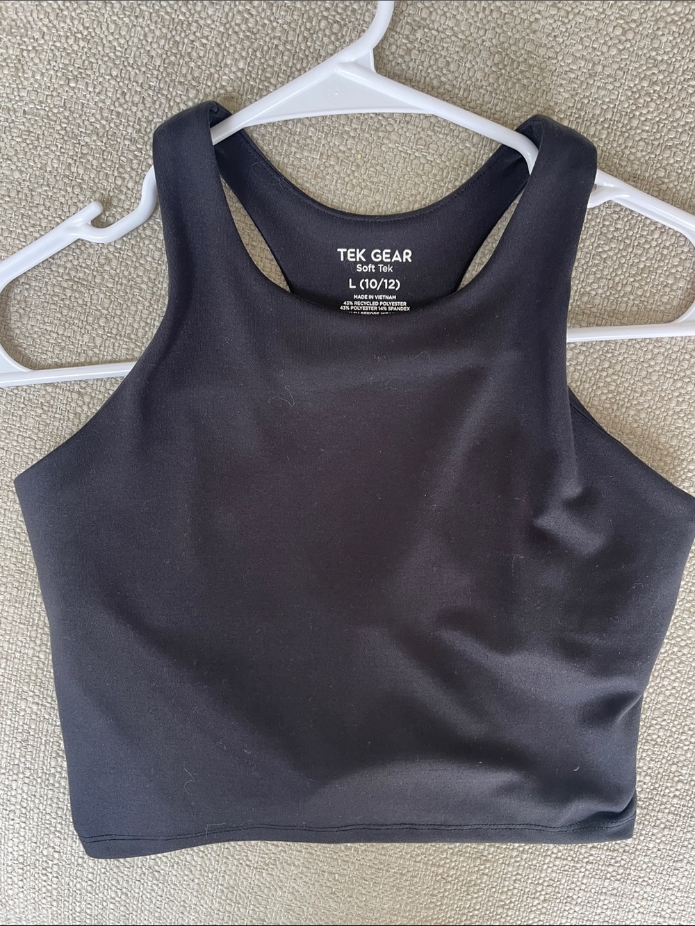 tek gear Black Racerback Crop Tank Top